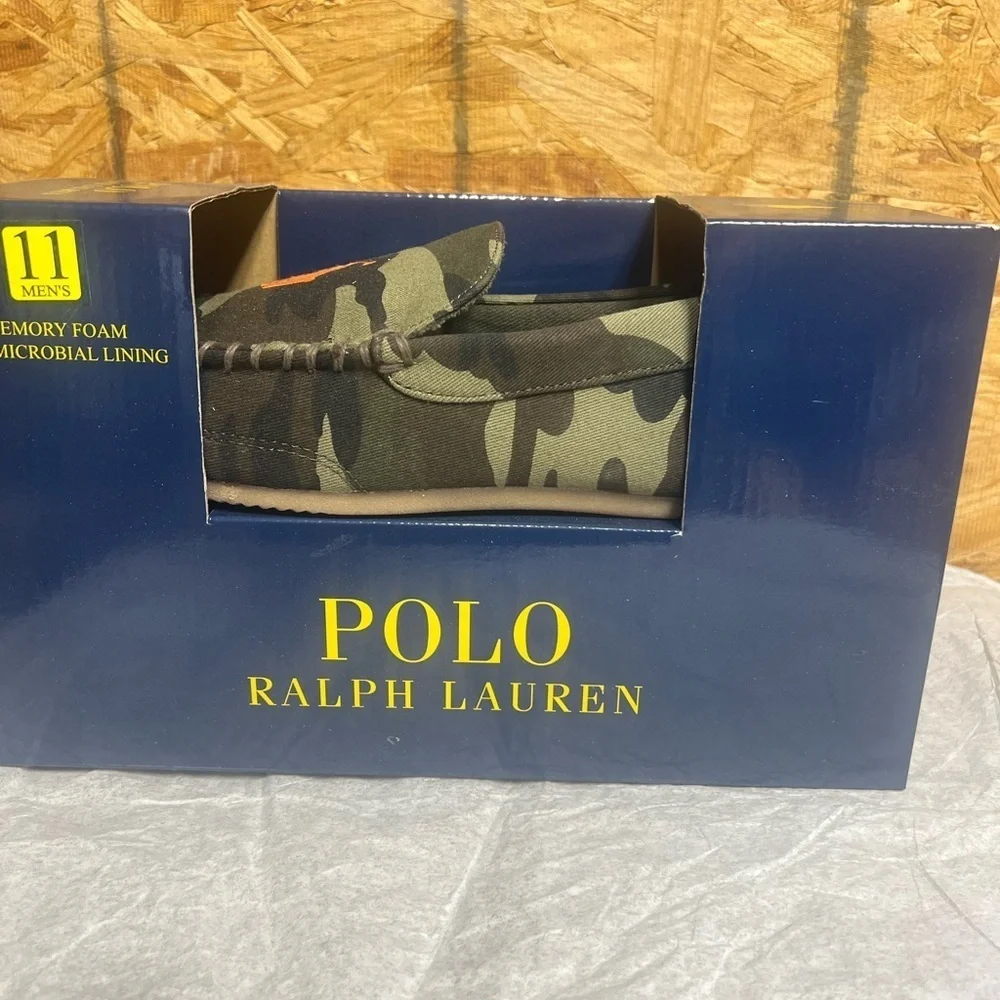Polo by Ralph Lauren Men's Green Camouflage Slip-Ons